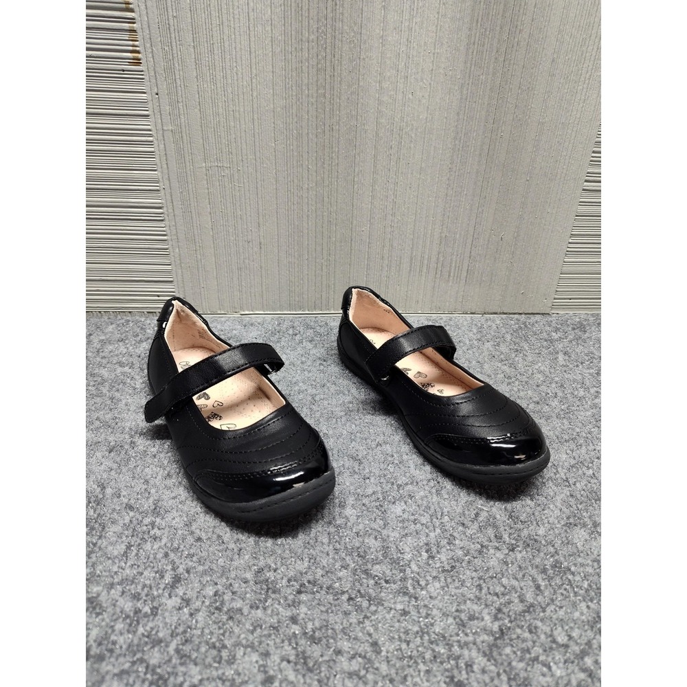 Olive & Edie Mary Jane Shoes Girls 1M Black PU Leather‎ Dress School Flats Strap